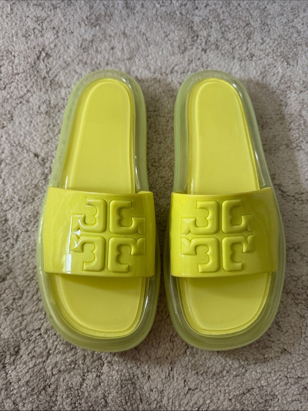 Tory Burch Yellow Jelly Slide Sandals - Bright Lemon Slides